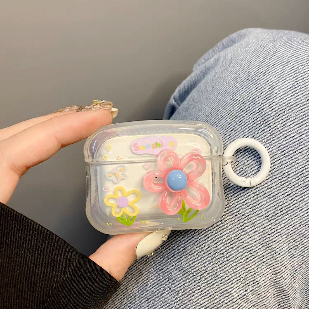 AirPodsケース かわいい 立体 お花柄 AirPods Proケース