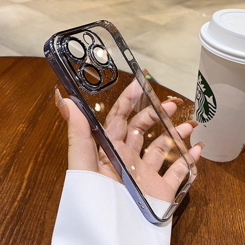 iPhoneケース　おしゃれ　シンプル　キラキラ　透明　クリア　スマホケース