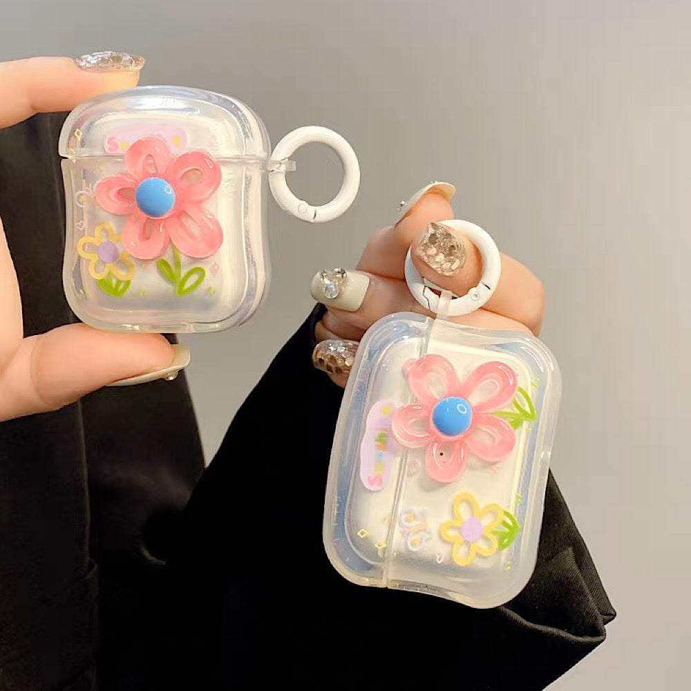 AirPodsケース かわいい 立体 お花柄 AirPods Proケース