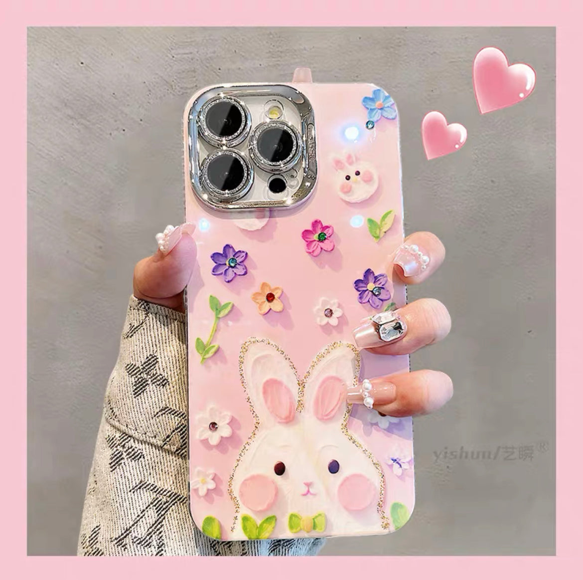 iPhoneケース かわいい うさぎ カラフル スマホケース