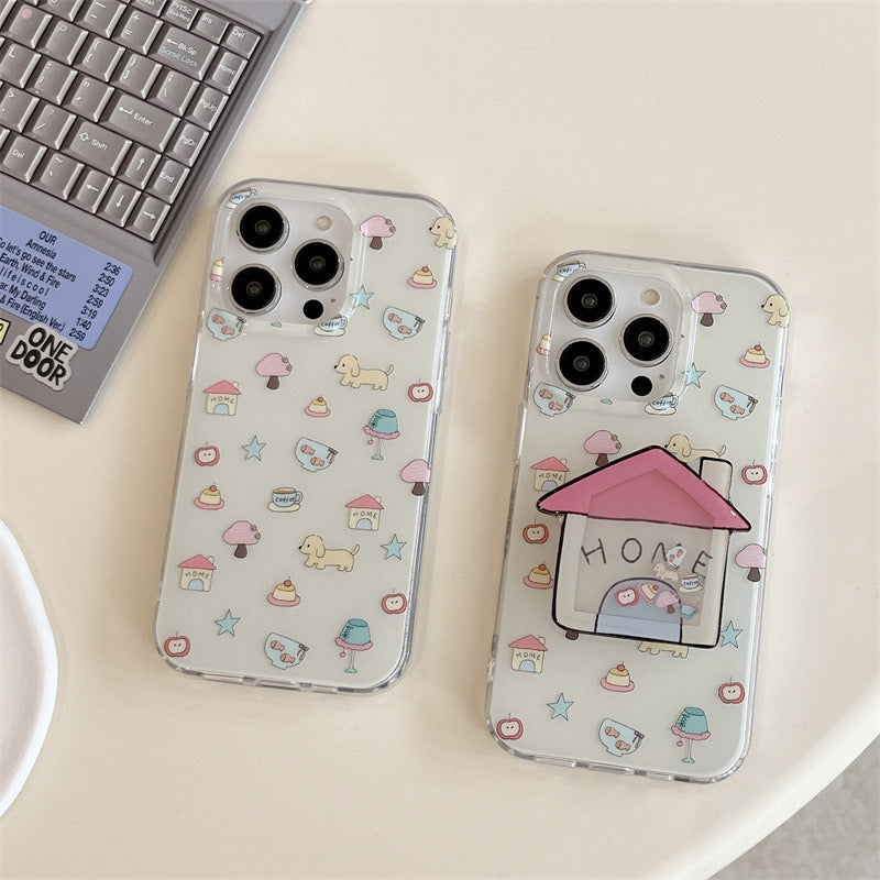 iPhoneケース かわいい ハウス おしゃれ ホワイト スマホケース