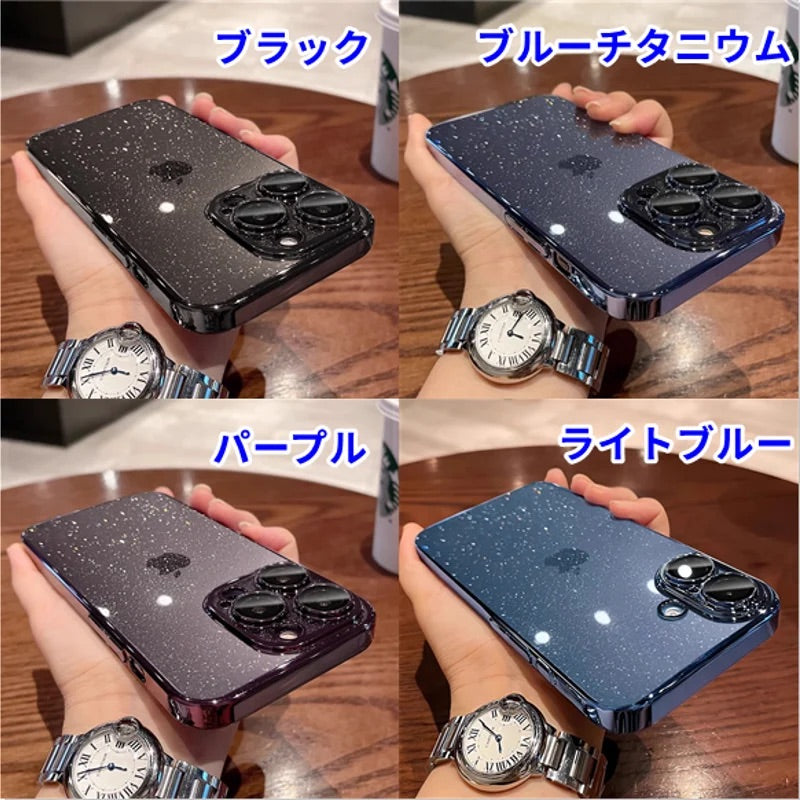 iPhoneケース　おしゃれ　シンプル　キラキラ　透明　クリア　スマホケース