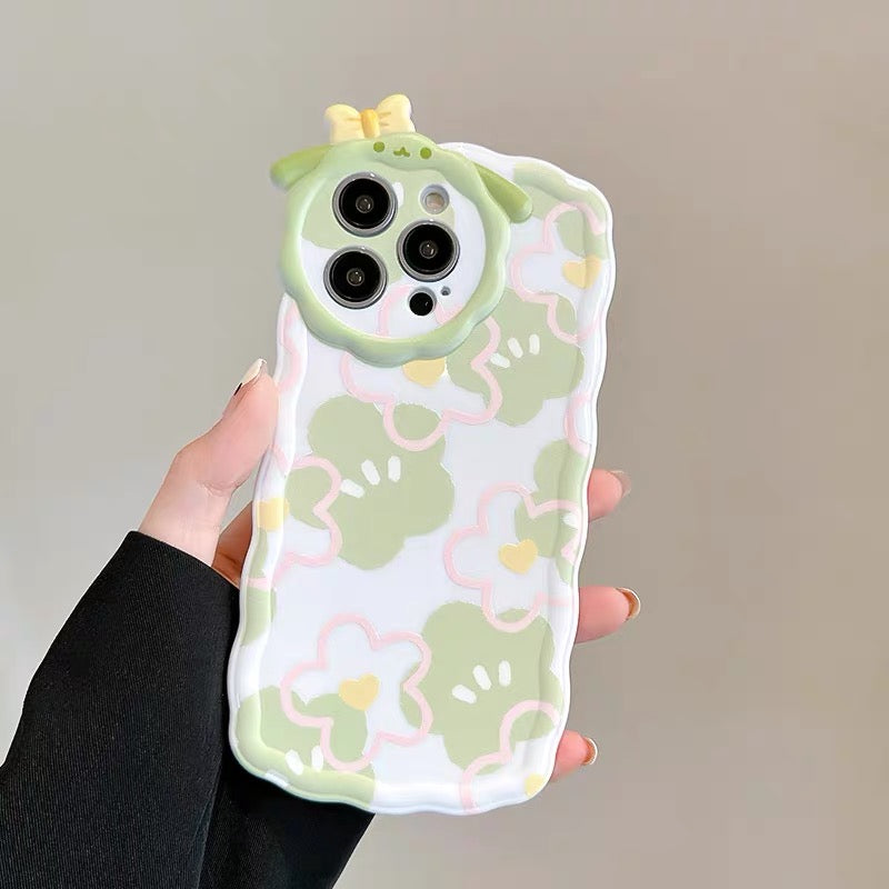 iPhoneケース ヤギカメラ かわいい フラワー スマホケース