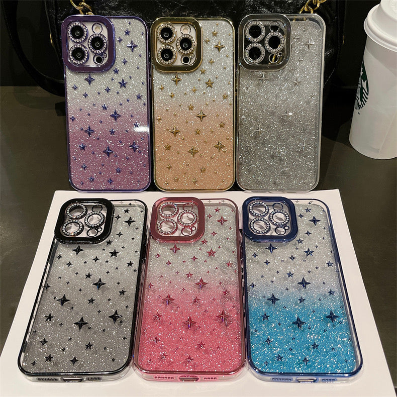 iPhoneケース おしゃれ キラキラ スター 単色 スマホケース