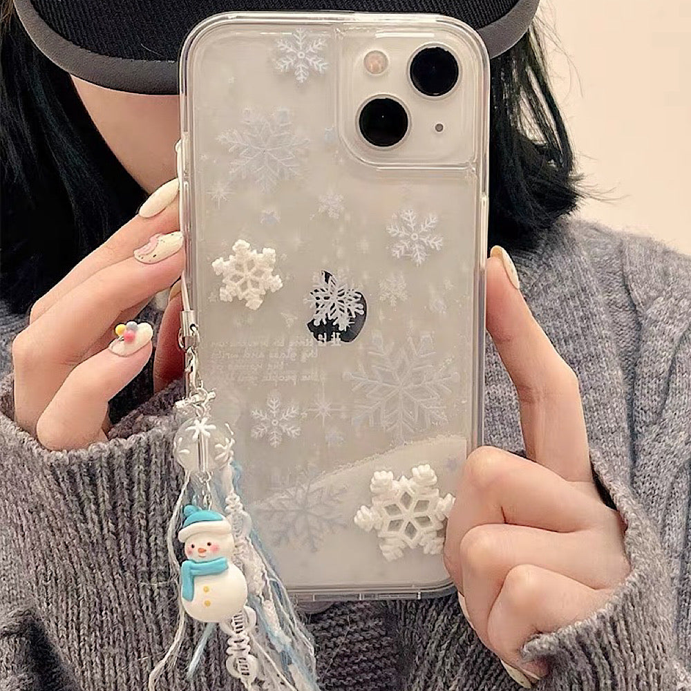 iPhoneケース 立体 雪の結晶 おしゃれ スマホケース