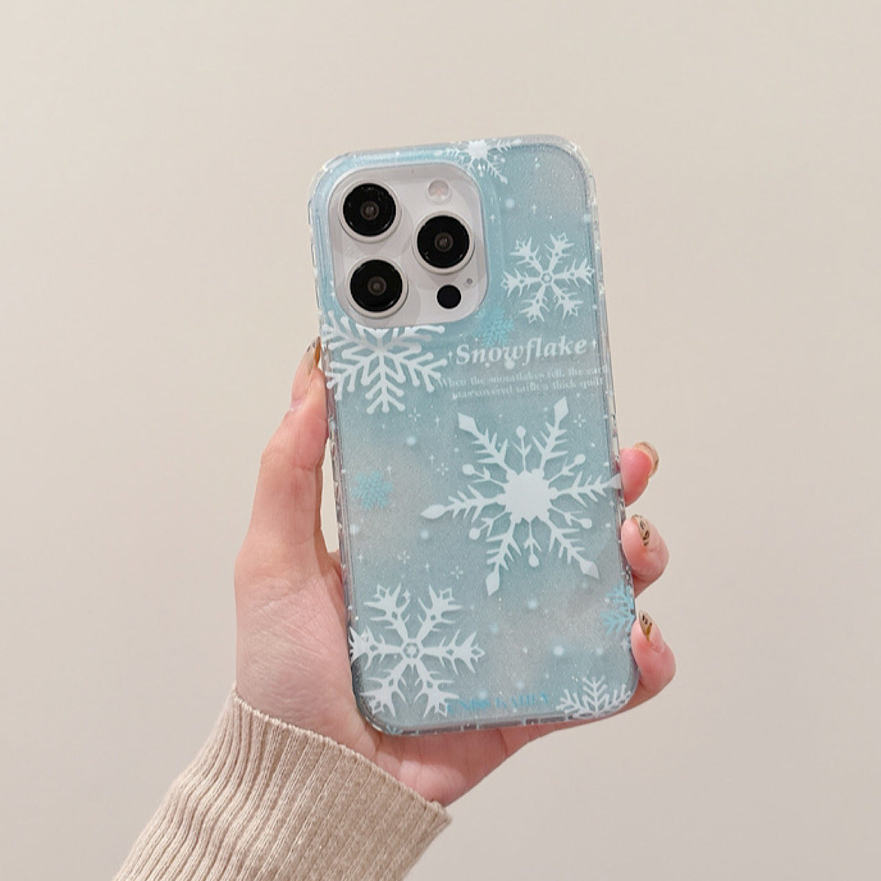 iPhoneケース　おしゃれ　キラキラ　雪の結晶　スマホケース