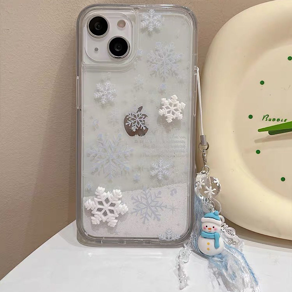 iPhoneケース 立体 雪の結晶 おしゃれ スマホケース