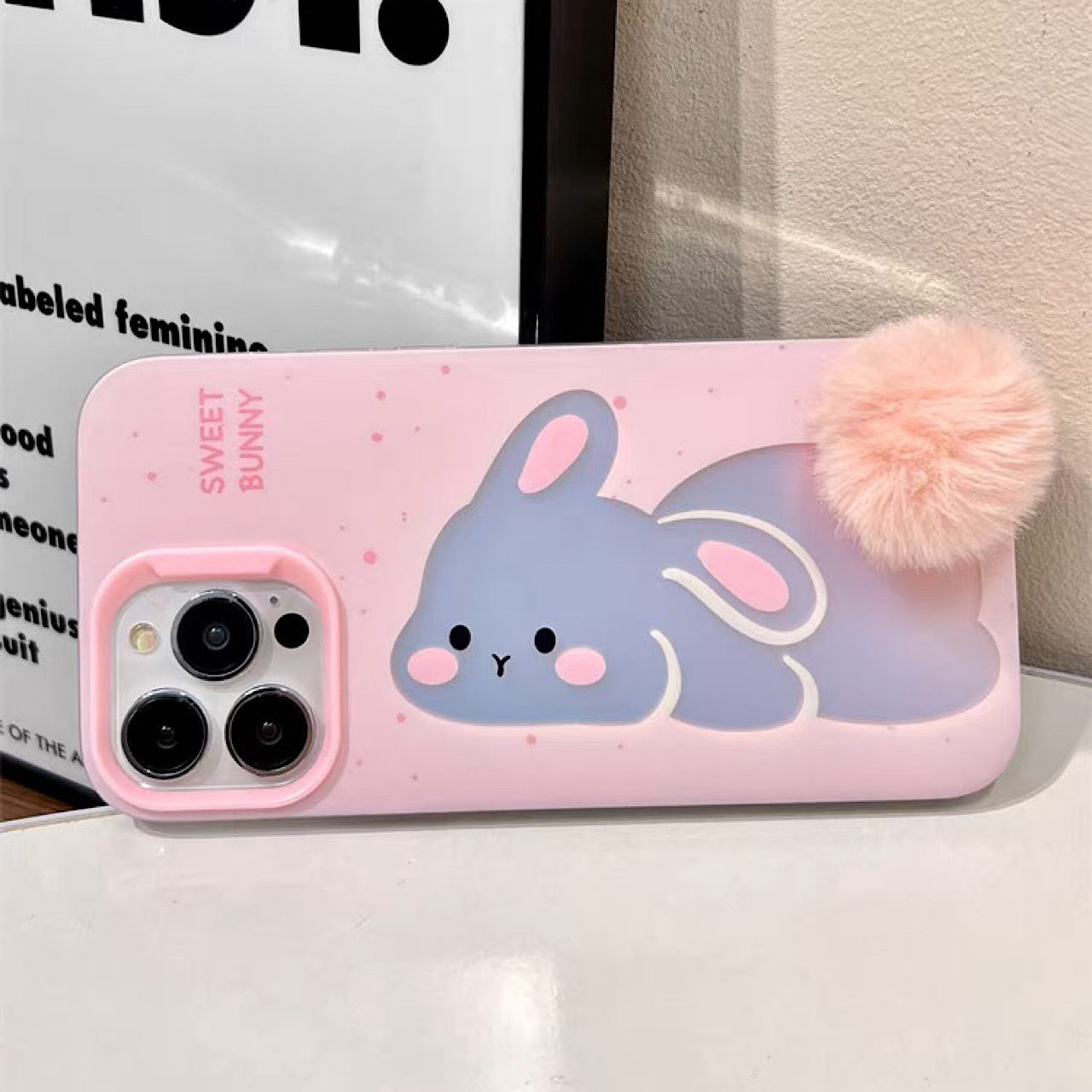 iPhoneケース かわいい パンダ うさぎ もふもふ 尻尾 スマホケース