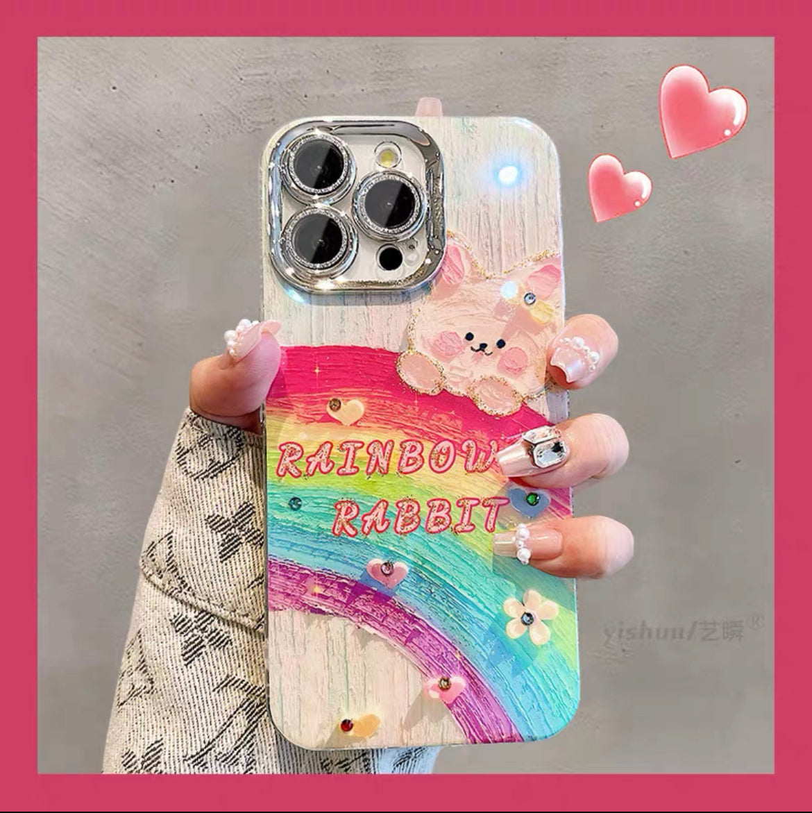 iPhoneケース かわいい うさぎ カラフル スマホケース