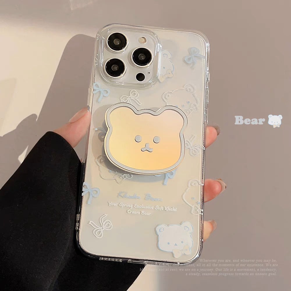 iPhoneケース かわいい くま 透明 クリア スマホケース