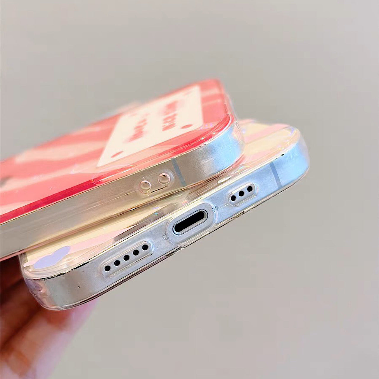 iPhoneケース かわいい ハート 半透明 クリア スマホケース