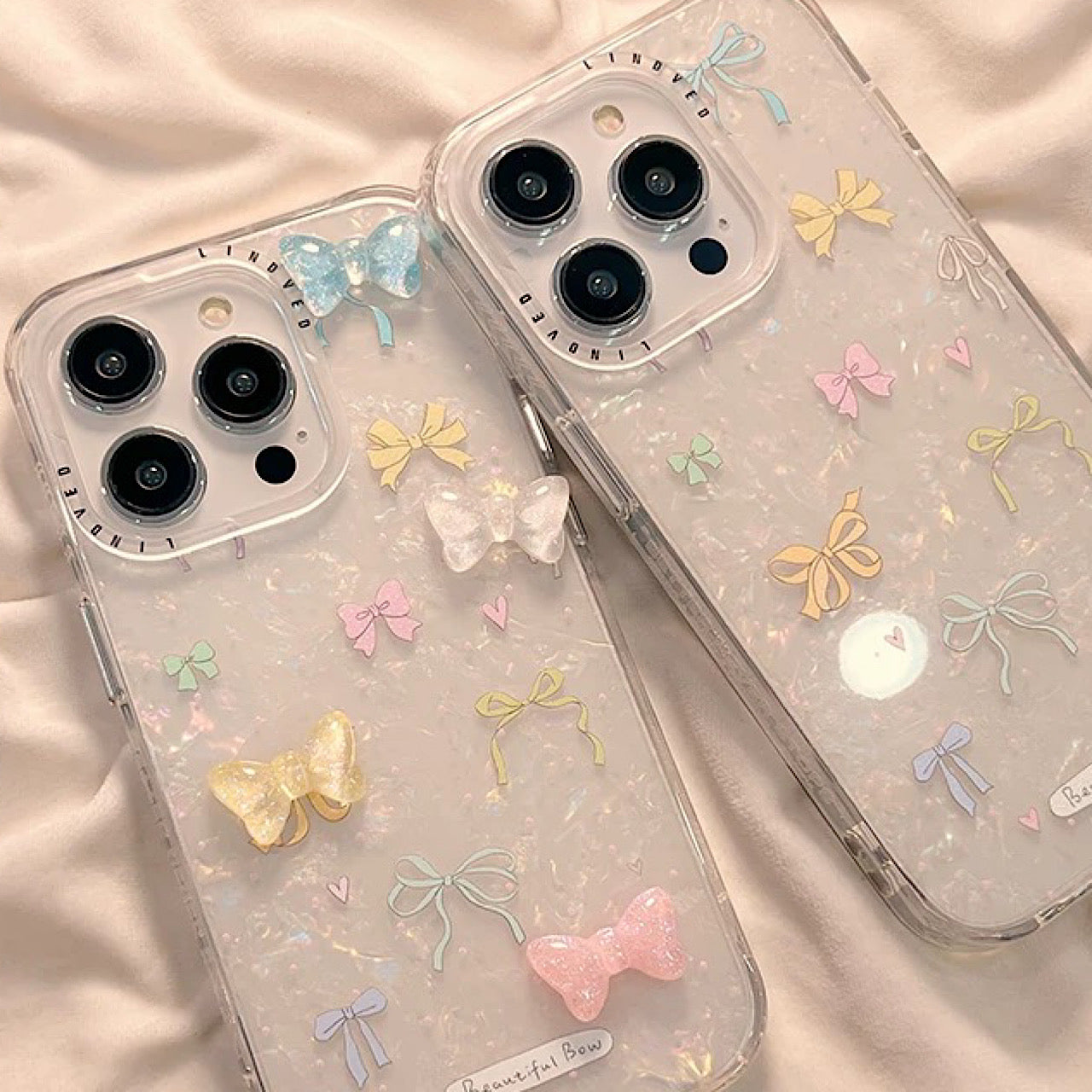 iPhoneケース かわいい カラフル リボン スマホケース