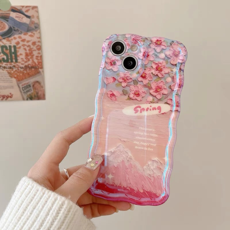 iPhoneケース 桜 富士山 おしゃれ スマホケース