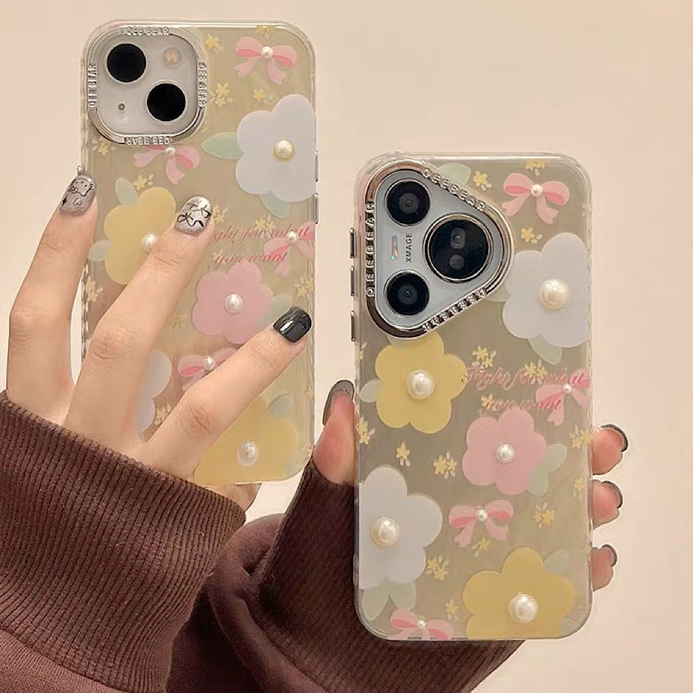 iPhoneケース カラフル フラワー かわいい スマホケース