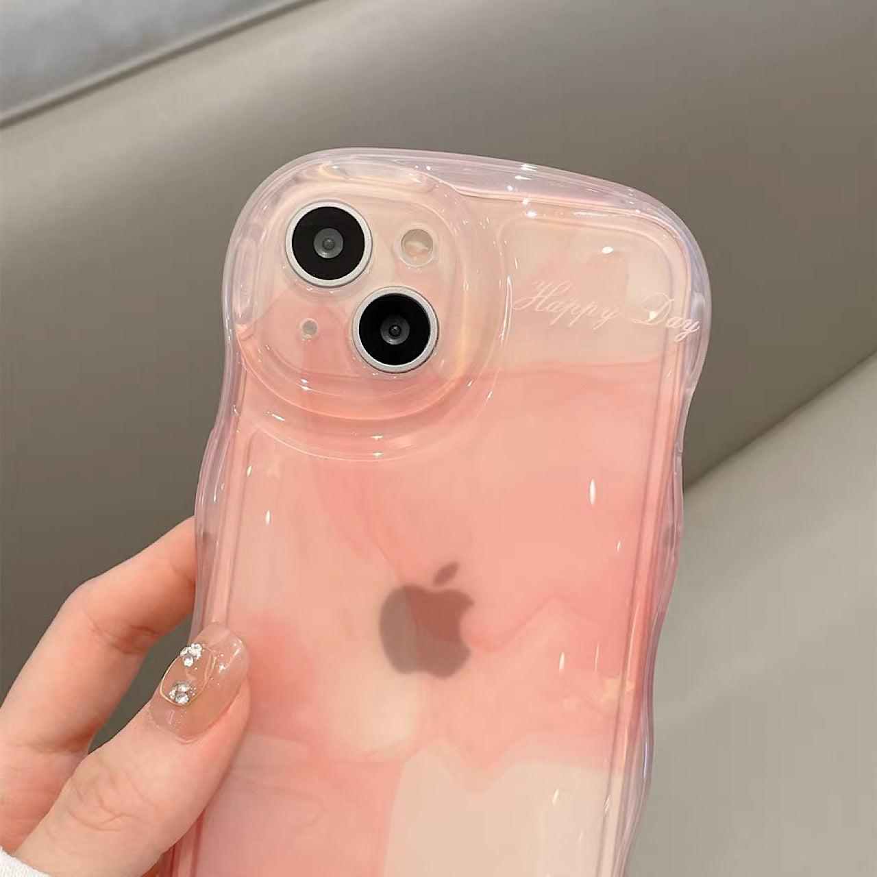 iPhoneケース かわいい ピンク 大理石風 ショルダー ストラップ スマホケース