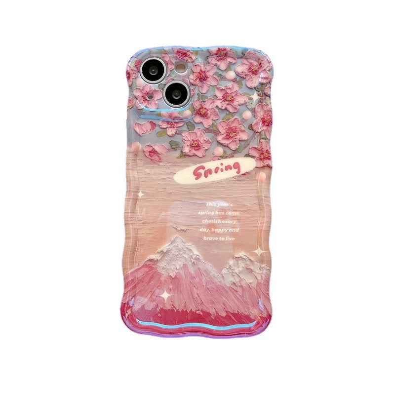 iPhoneケース おしゃれ 富士山 桜 スマホケース