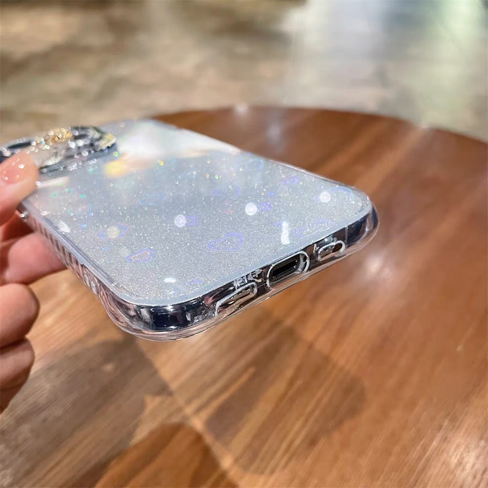 iPhoneケース かわいい キラキラ ハート 韓国 スマホケース