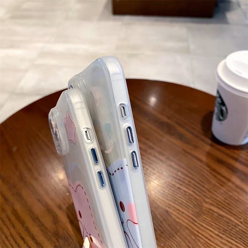 iPhoneケース かわいい スター ホワイト スマホケース