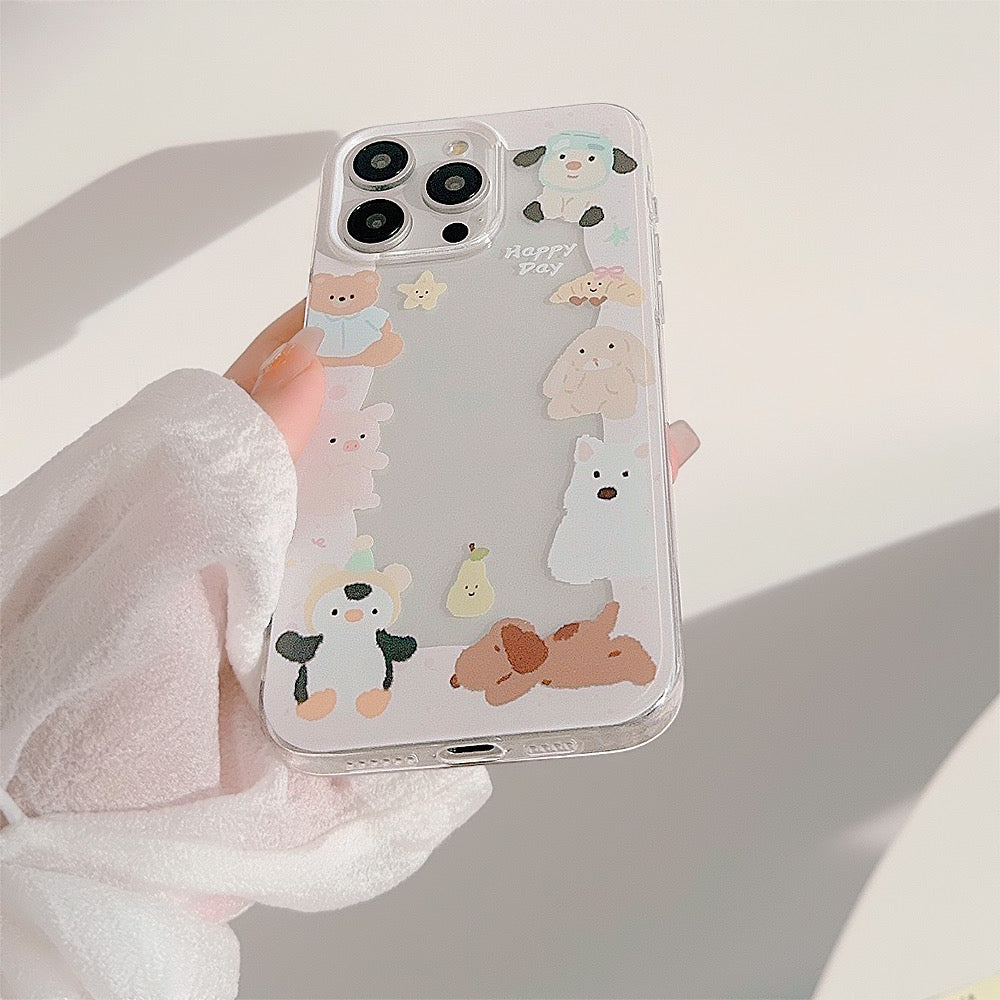 iPhoneケース かわいい 動物 透明 クリア スマホケース