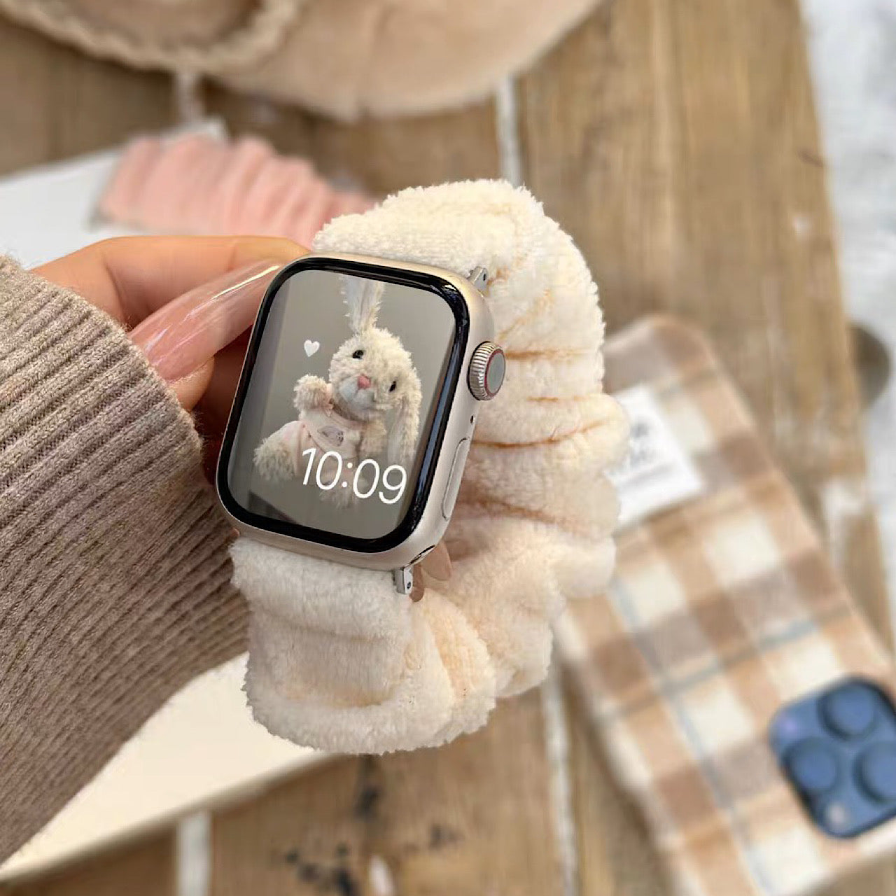 AppleWatch かわいい もふもふ アップルウォッチバンド