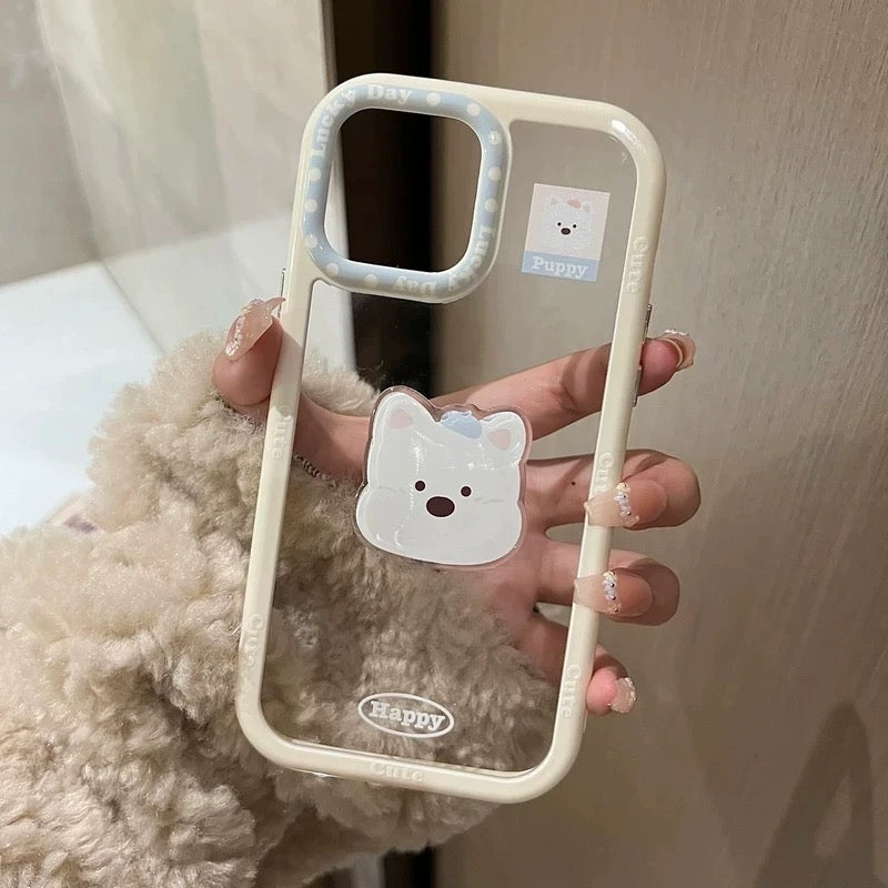 iPhoneケース　かわいい　立体　アニマル　透明　クリア　スマホケース