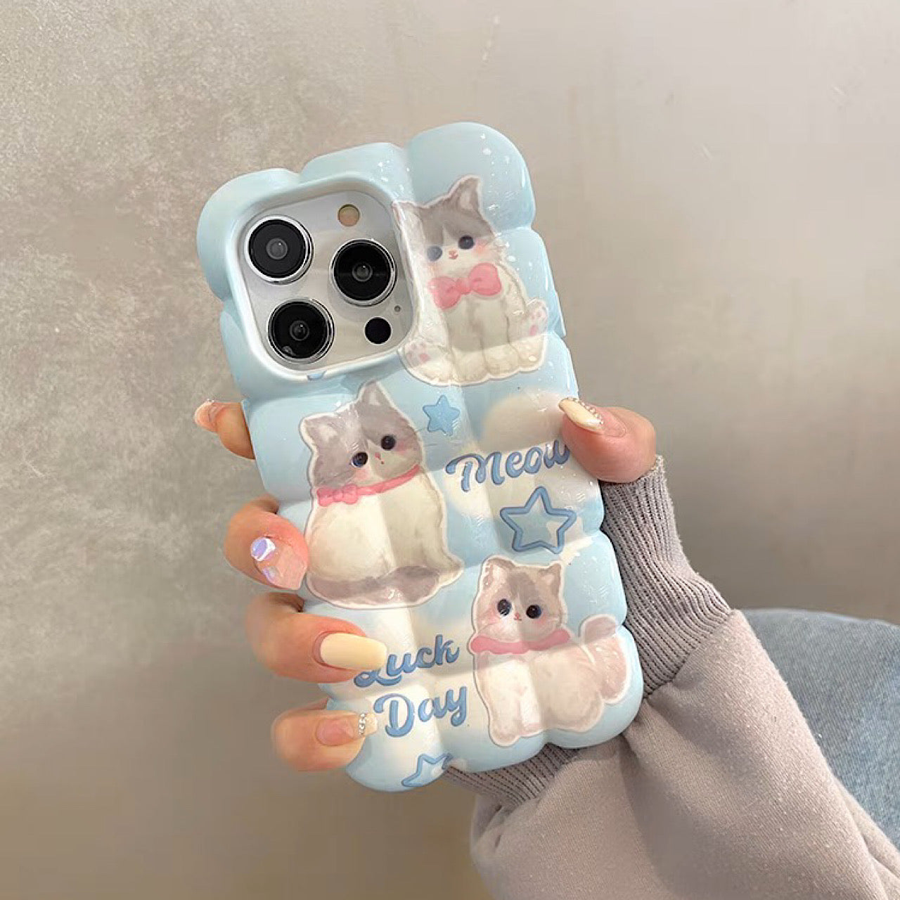 iPhoneケース かわいい 猫 ブロック型 スマホケース