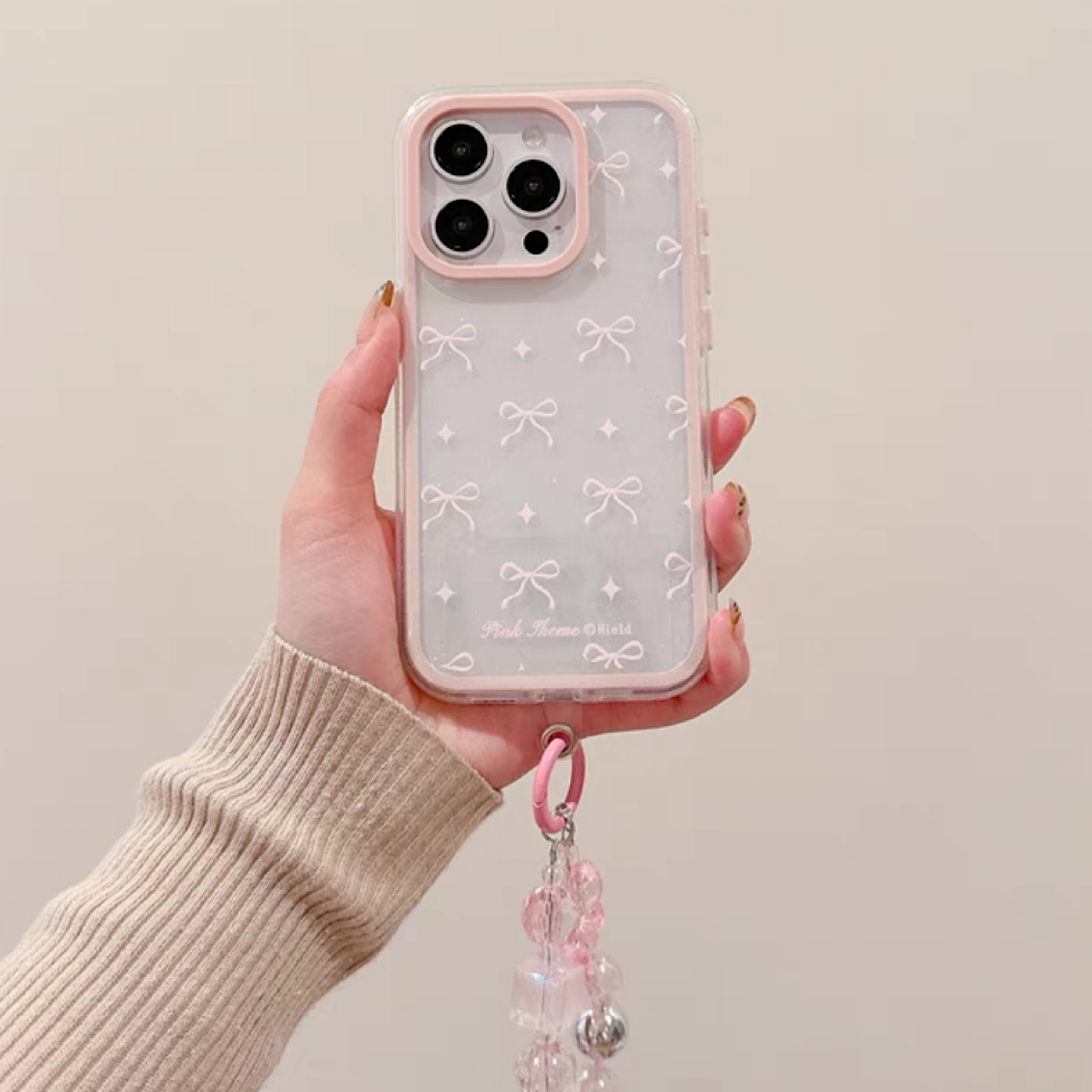 iPhoneケース かわいい ピンク リボン キラキラ スマホケース