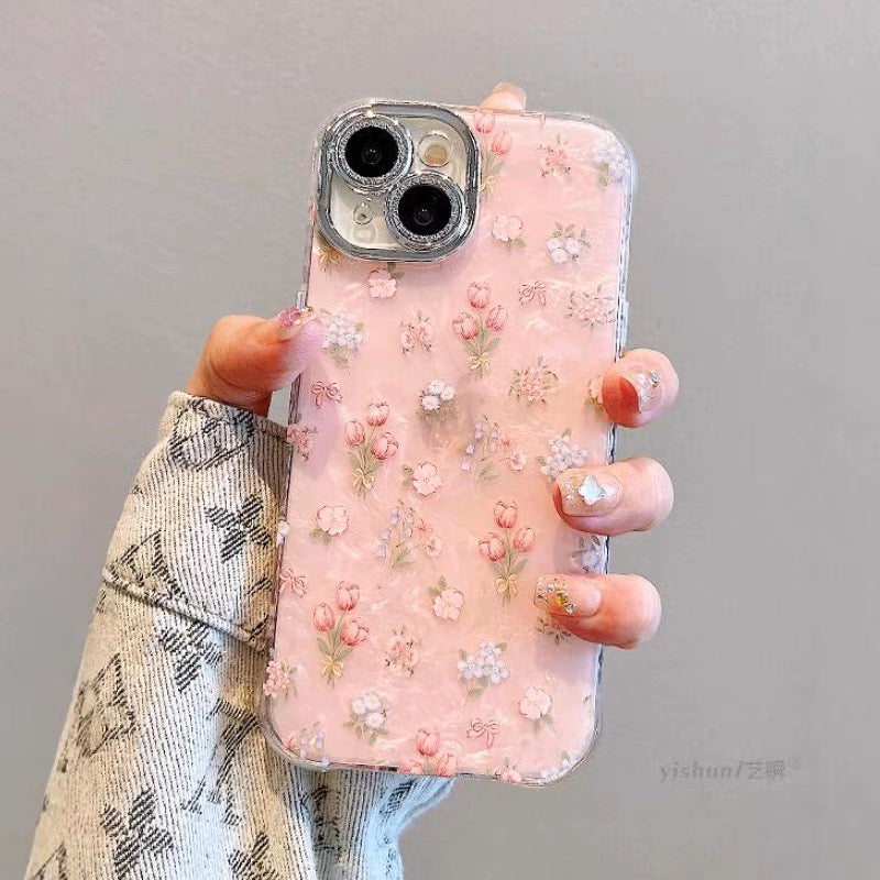 iPhoneケース かわいい カラフル フラワー スマホケース