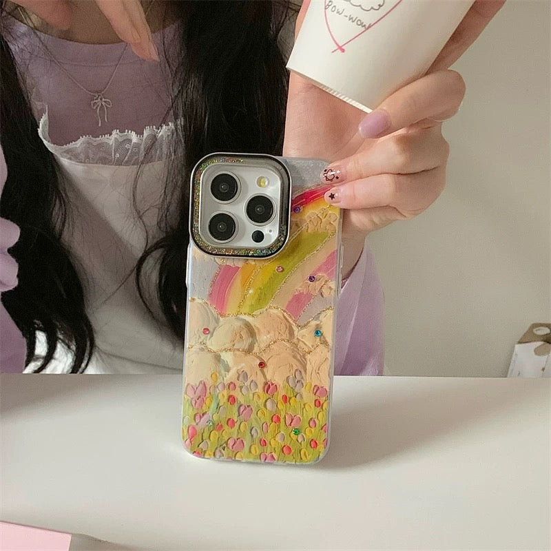 iPhoneケース カラフル 虹 おしゃれ スマホケース