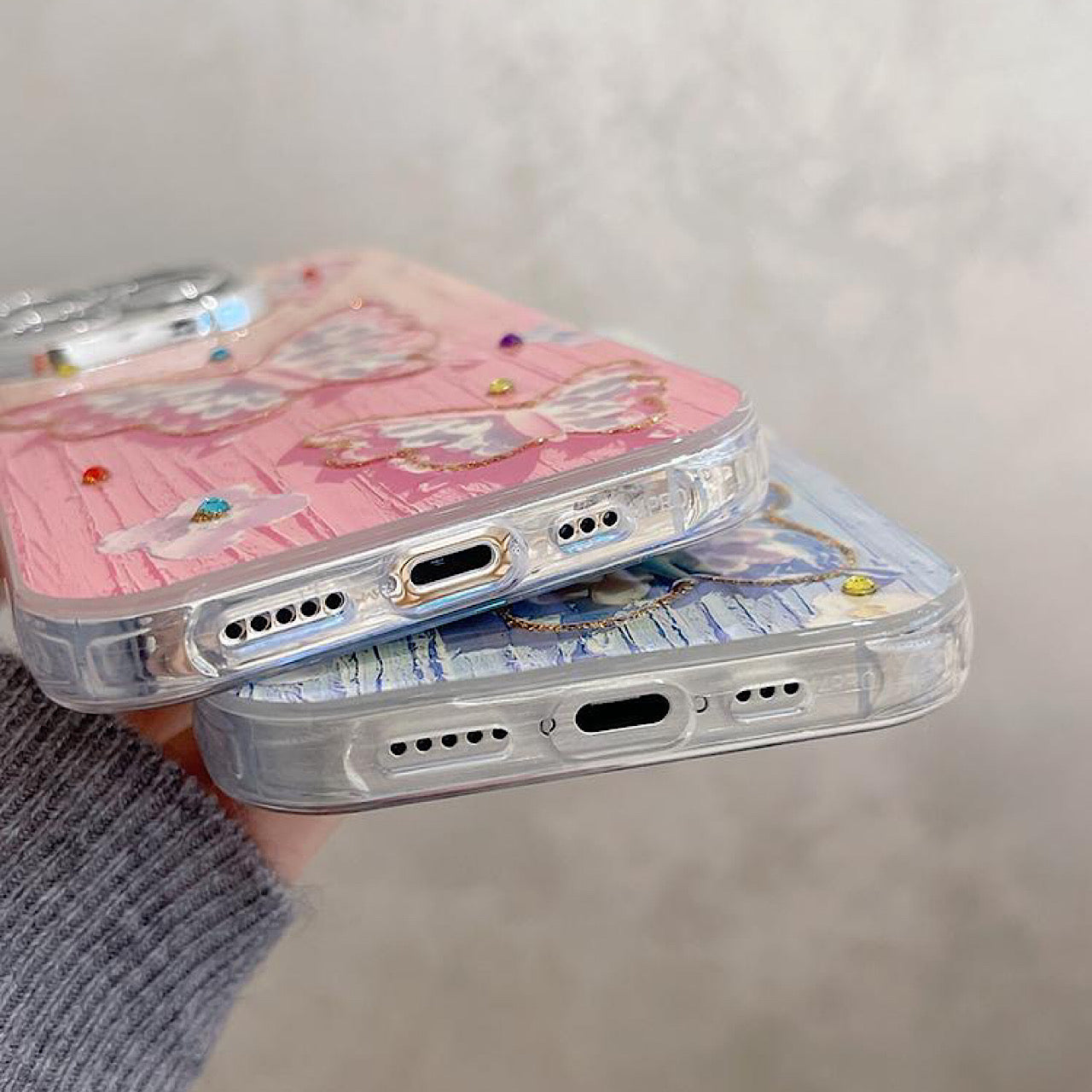 iPhoneケース おしゃれ 単色 蝶々 スマホケース