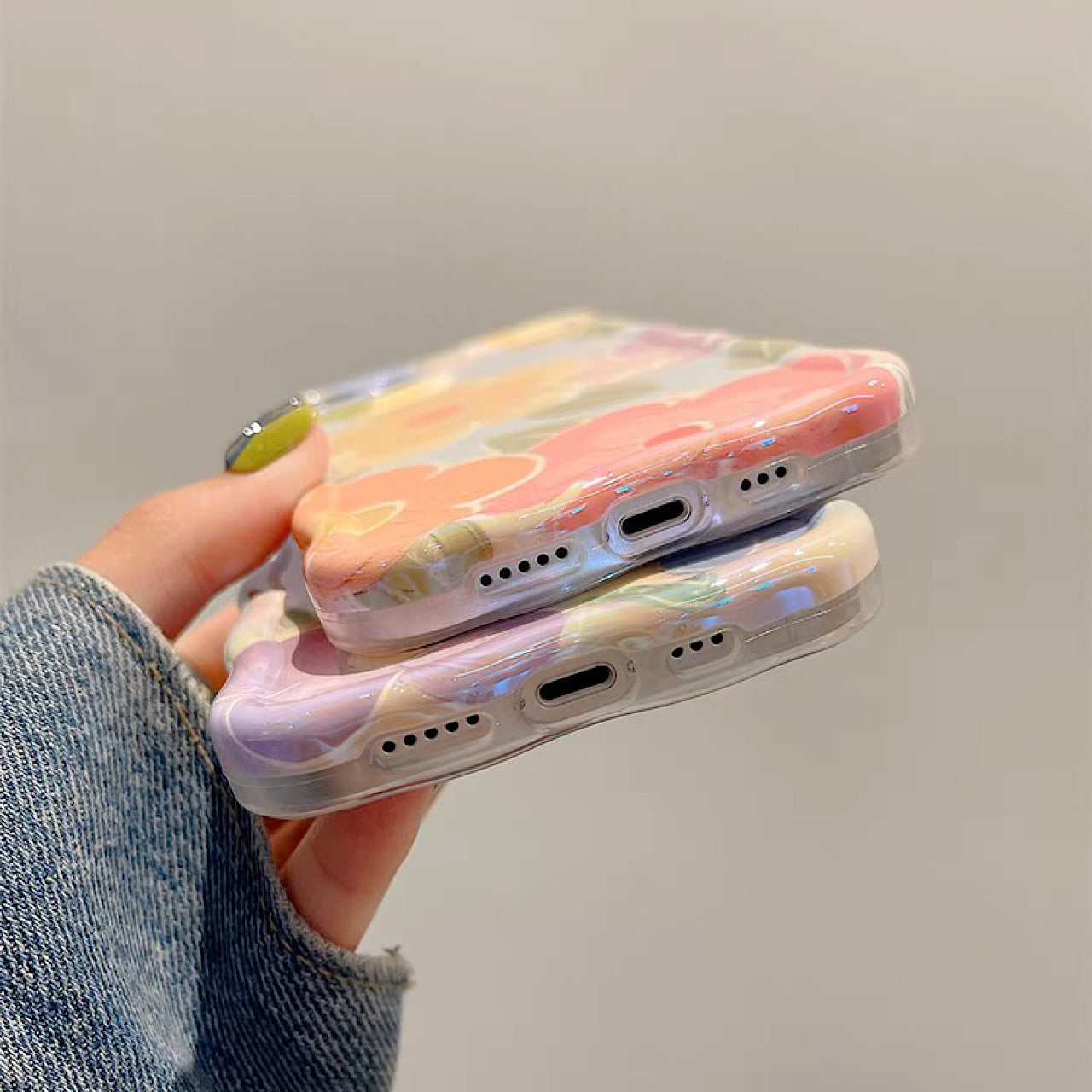 iPhoneケース カラフル フラワー おしゃれ 韓国 スマホケース