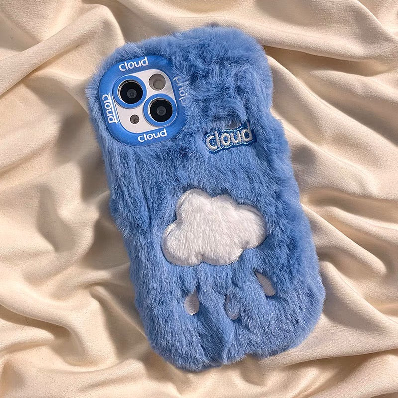 iPhoneケース かわいい もふもふ 雨柄 スマホケース