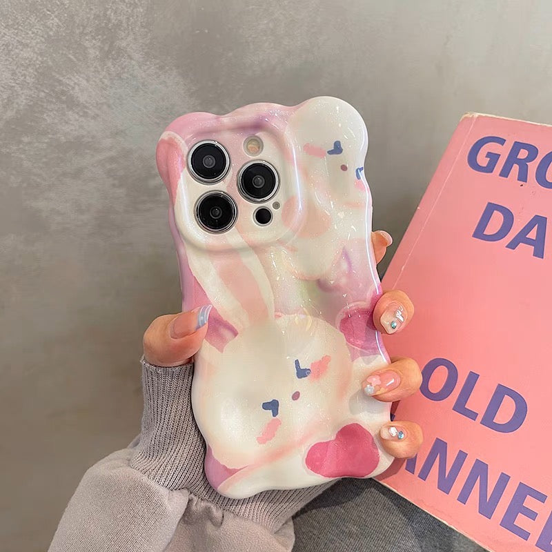 iPhoneケース かわいい うさぎ おしゃれ 凹凸 スマホケース