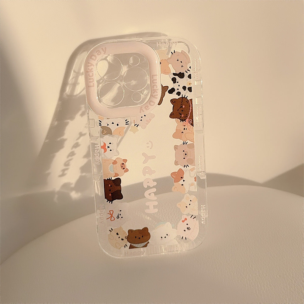 iPhoneケース かわいい 猫 透明 クリア スマホケース