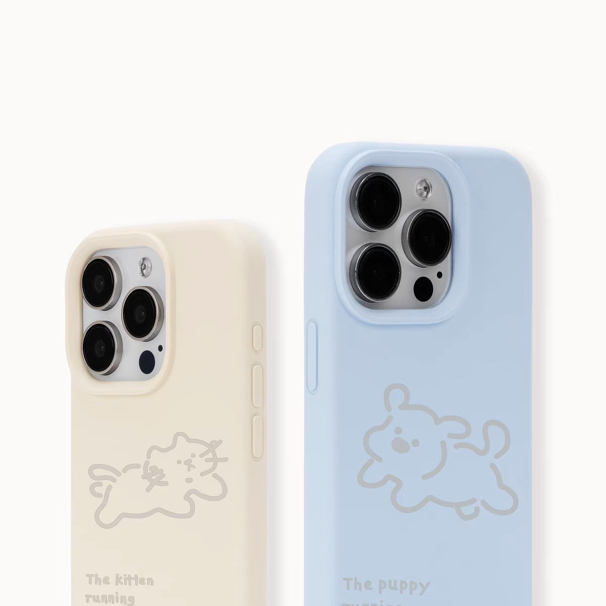 iPhoneケース かわいい 猫 犬 単色 シンプル スマホケース