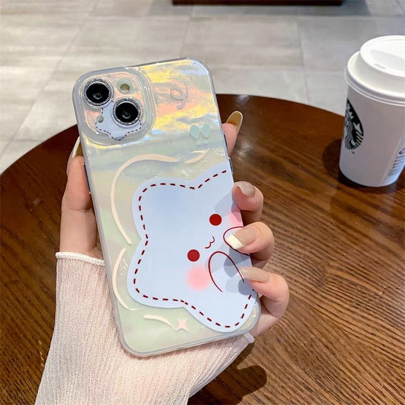 iPhoneケース かわいい スター ホワイト スマホケース