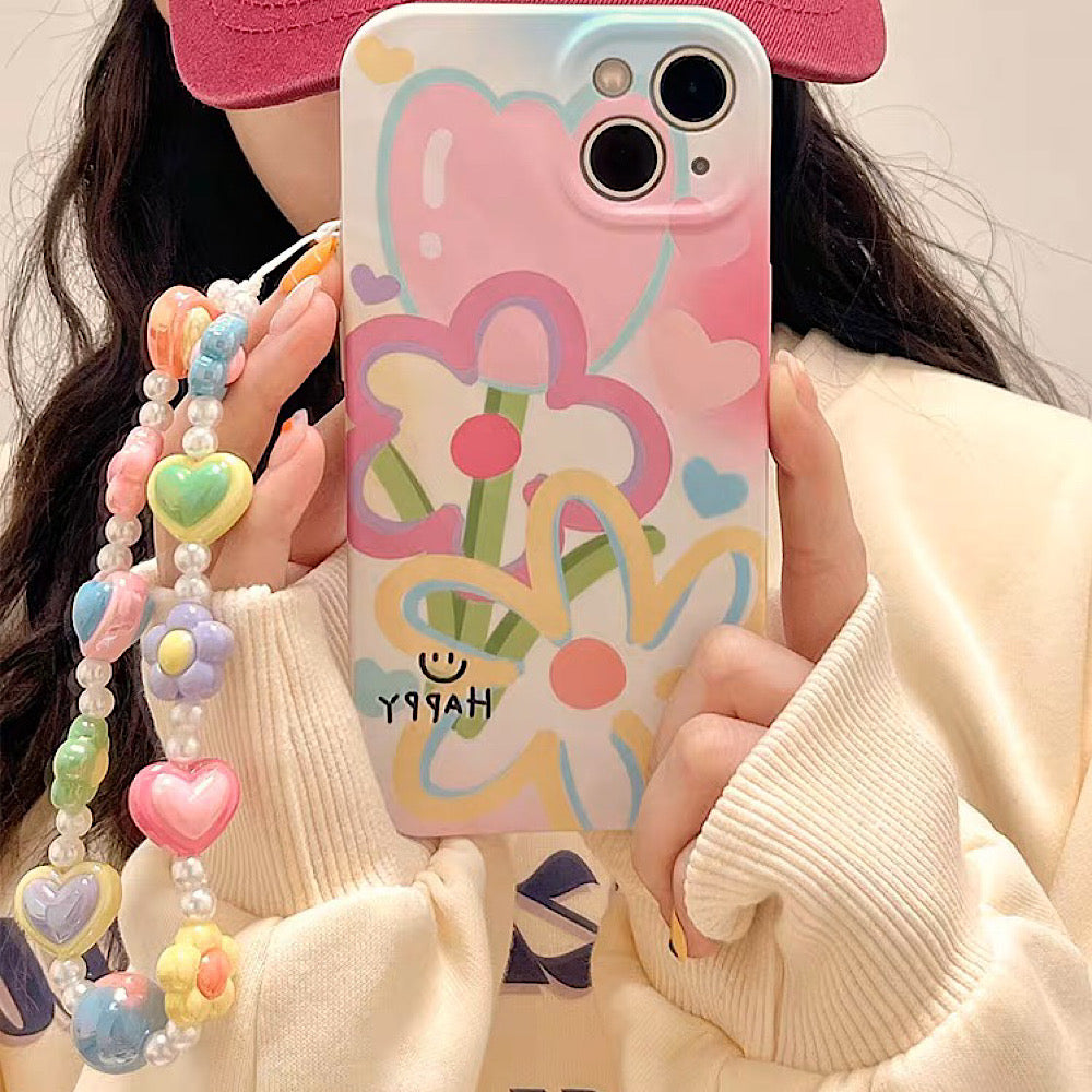 iPhoneケース カラフル フラワー かわいい スマホケース