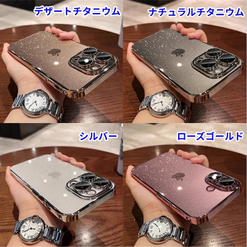 iPhoneケース　おしゃれ　シンプル　キラキラ　透明　クリア　スマホケース