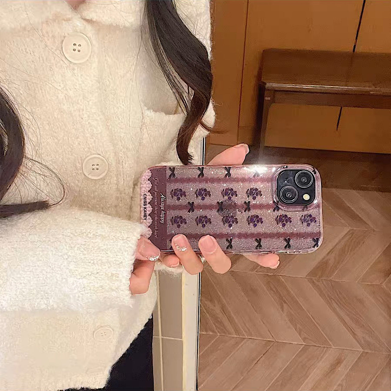 iPhoneケース かわいい ピンク フラワー スマホケース