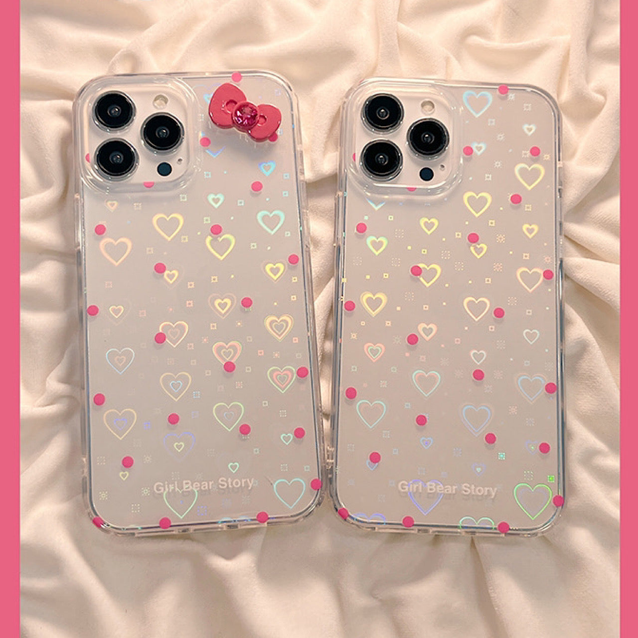 iPhoneケース おしゃれ キラキラ ハート かわいい リボン スマホケース