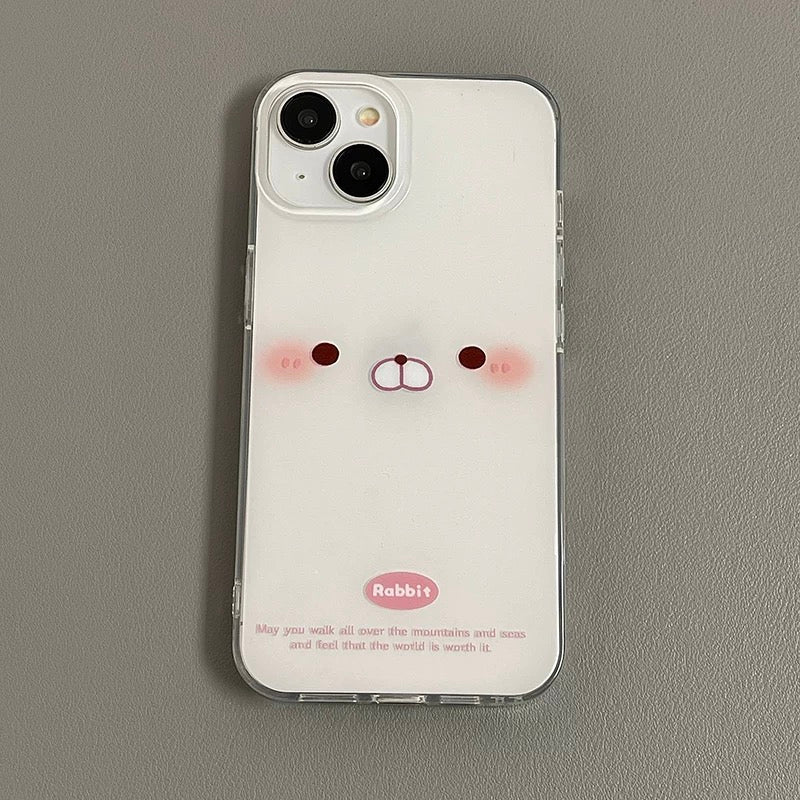 iPhoneケース かわいい ホワイト うさぎ スマホケース