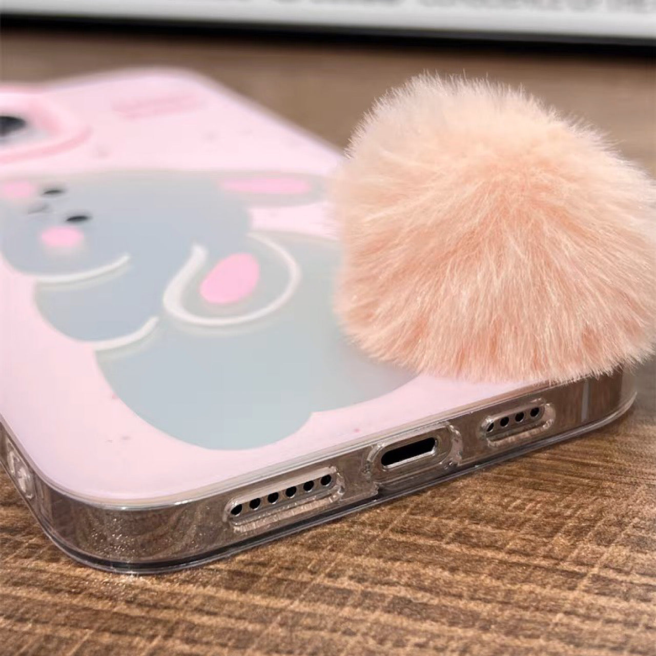 iPhoneケース かわいい パンダ うさぎ もふもふ 尻尾 スマホケース