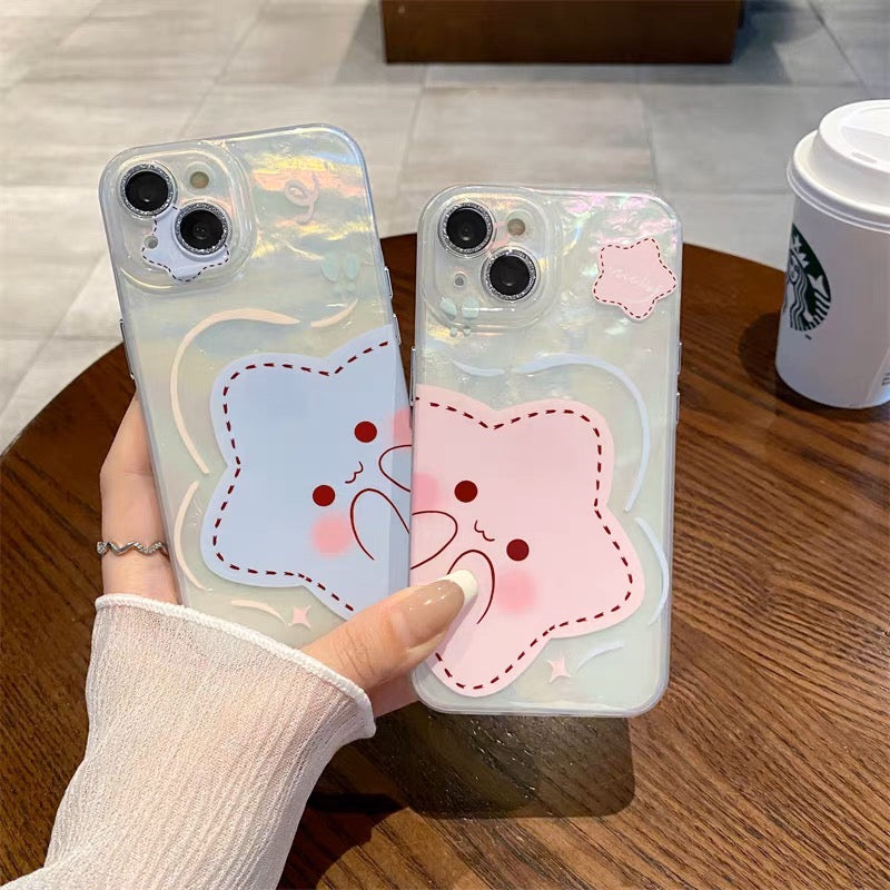 iPhoneケース かわいい スター ホワイト スマホケース