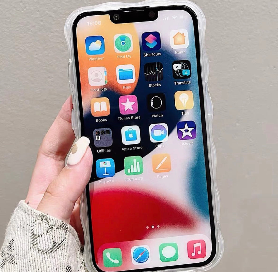 iPhoneケース ホワイト フラワー かわいい ピンク スマホケース