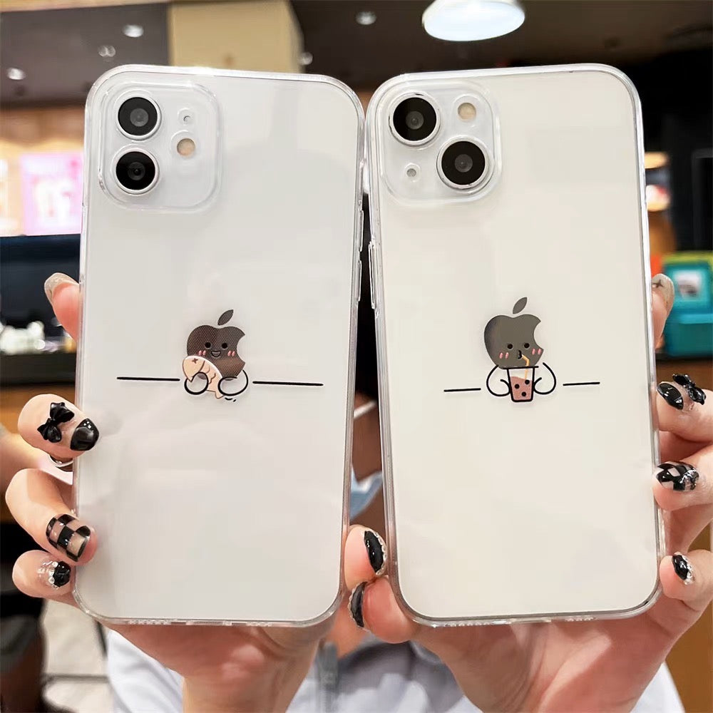 iPhoneケース かわいい タピオカ 魚 透明 クリア スマホケース