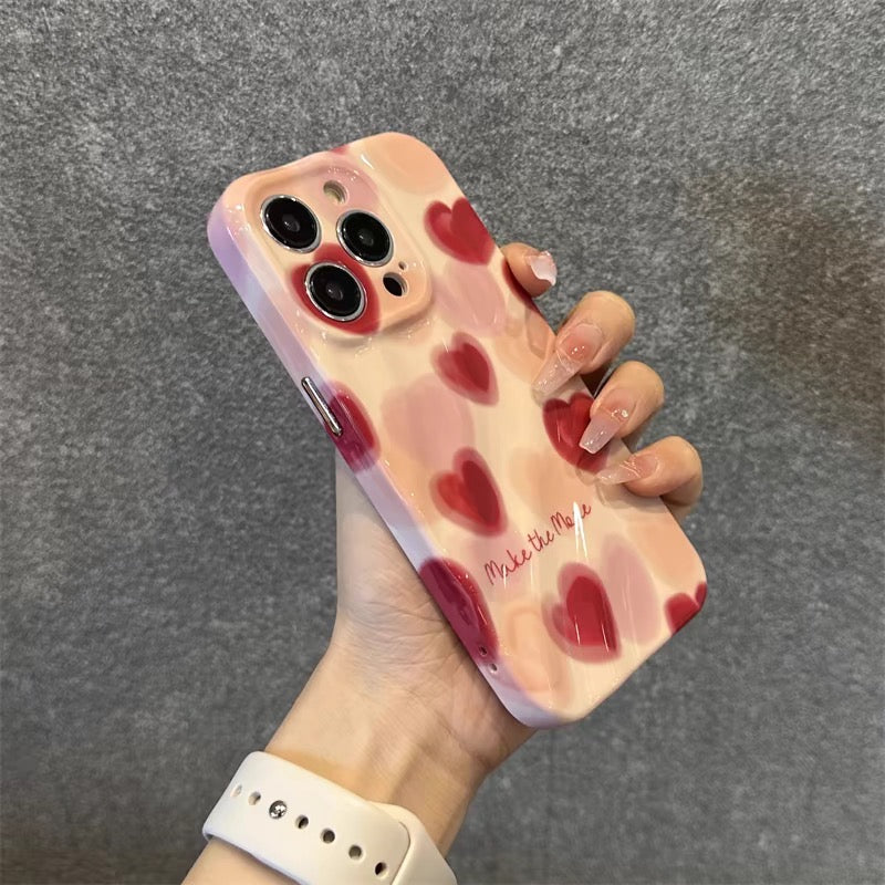 iPhoneケース おしゃれ ピンク ハート スマホケース