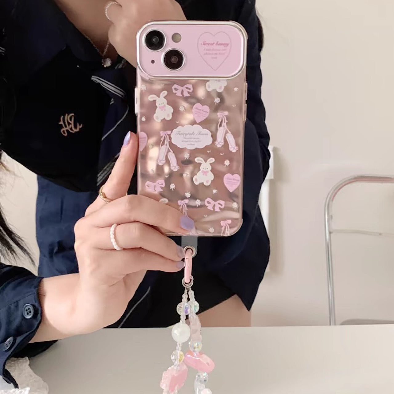 iPhoneケース かわいい うさぎ カメラ保護付き スマホケース