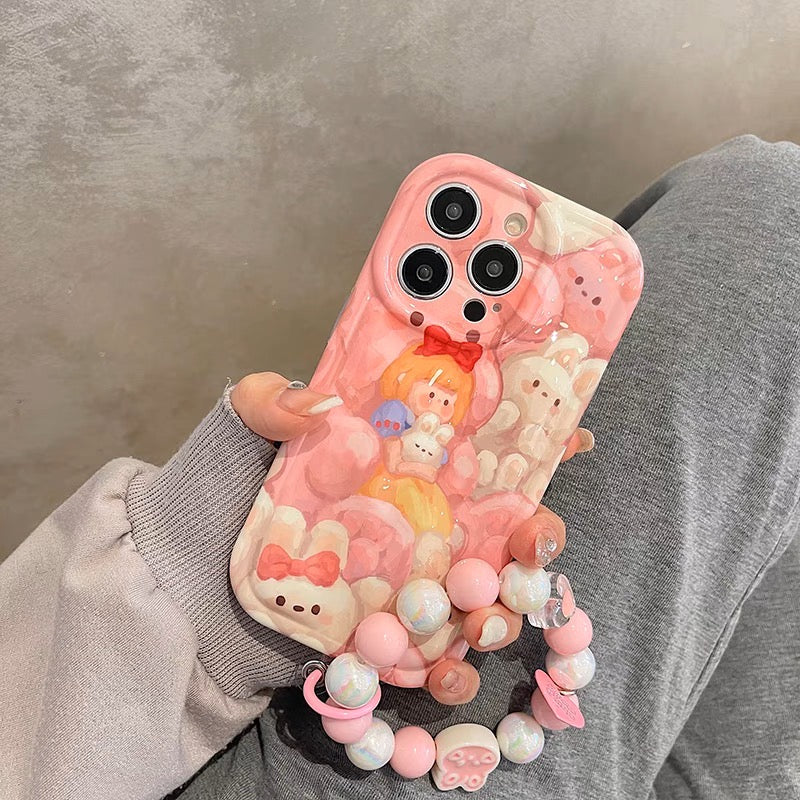 iPhoneケース かわいい うさぎ お姫様 ピンク スマホケース