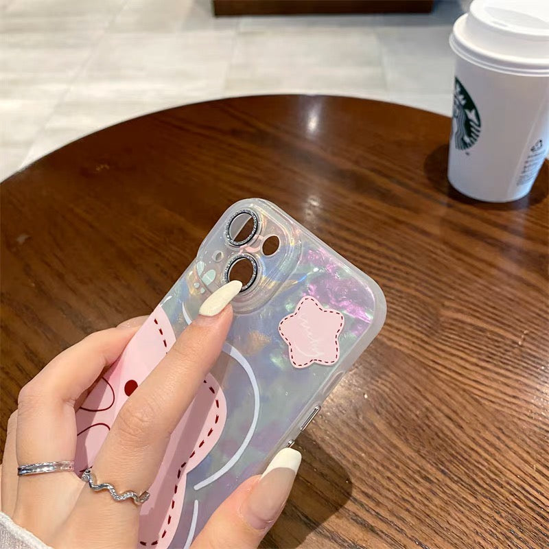 iPhoneケース かわいい スター ホワイト スマホケース