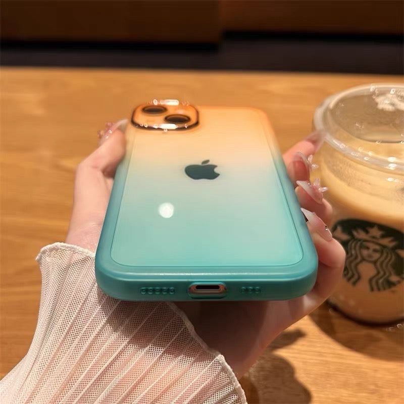 iPhoneケース ２色配合 おしゃれ クリア スマホケース